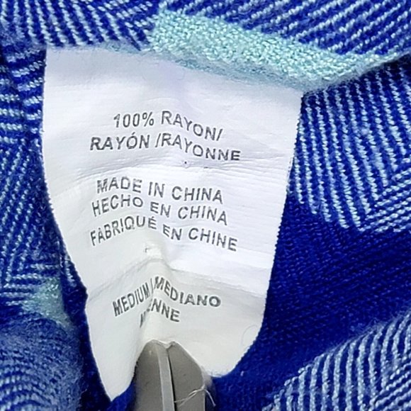 Rails Womens M Hunter Blue Mint Plaid Button Front Lightweight Flannel Top - Picture 6 of 6